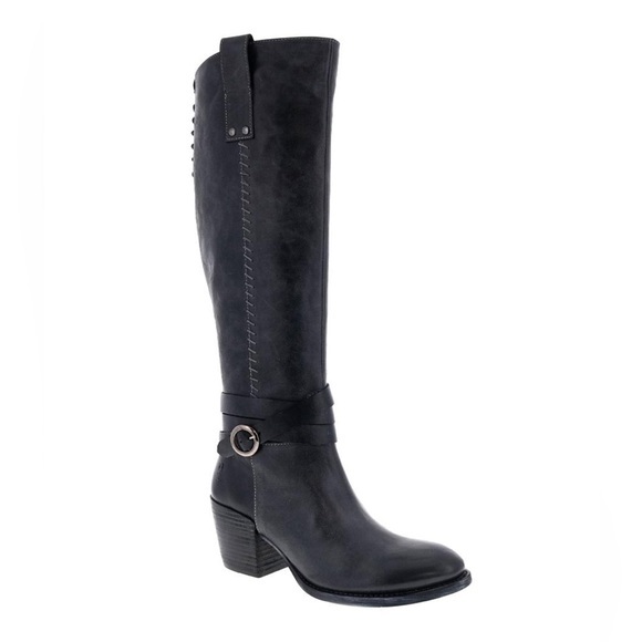 Roan by Bed Stu Garner Riding Boots Womens Black Leather Knee High Size 10 - Picture 1 of 11